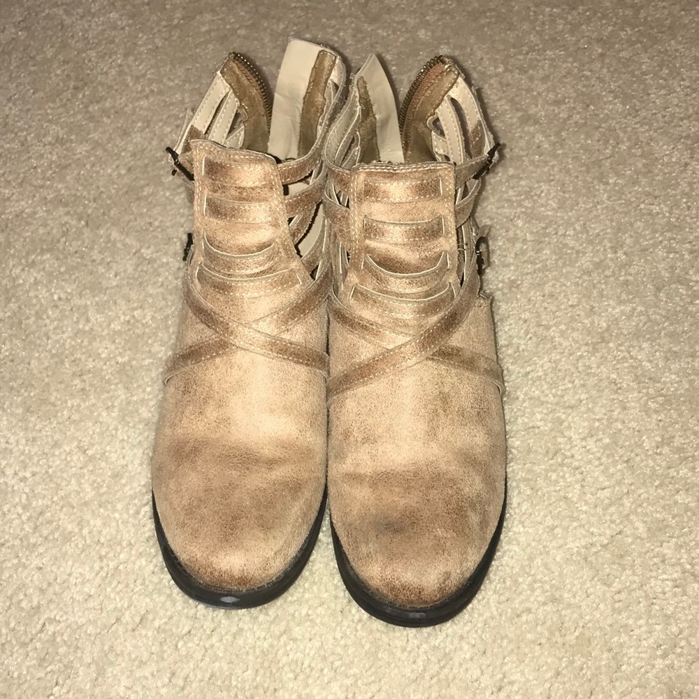 Justfab tan ankle booties